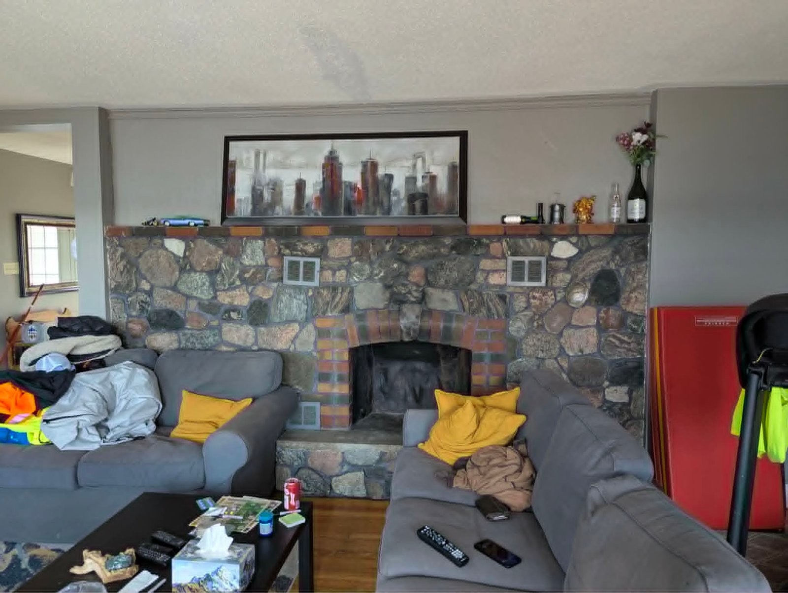 1. Before 1 fireplace