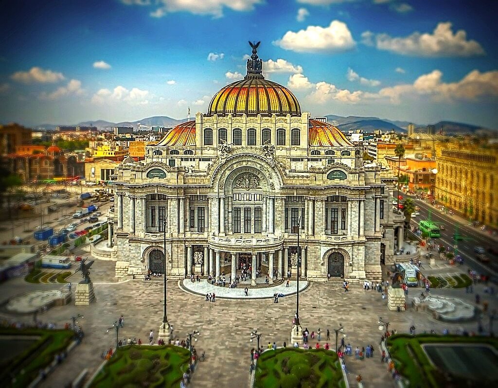Centro Histórico historic downtown landmark and architecture in Mexico City