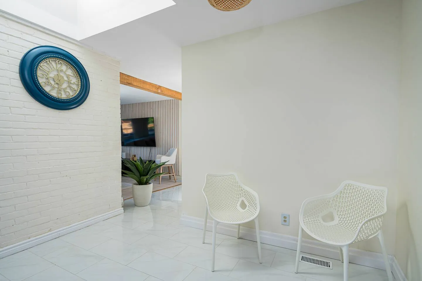 Minimalist interior hallway at The Bluffs Bayhouse