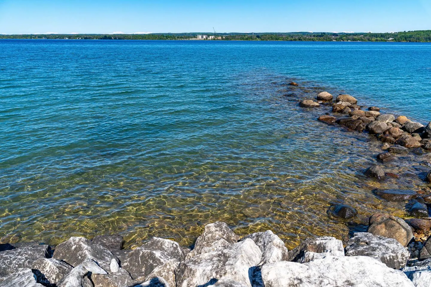 Crystal clear water view at The Bluffs Bayhouse