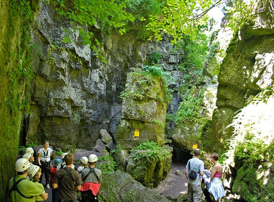 Scenic Caves hiking trails and suspension bridge along the Niagara Escarpment