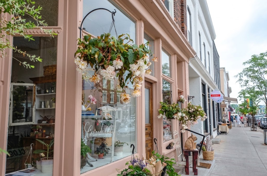 Picton Main Street shops and historic architecture in Prince Edward County