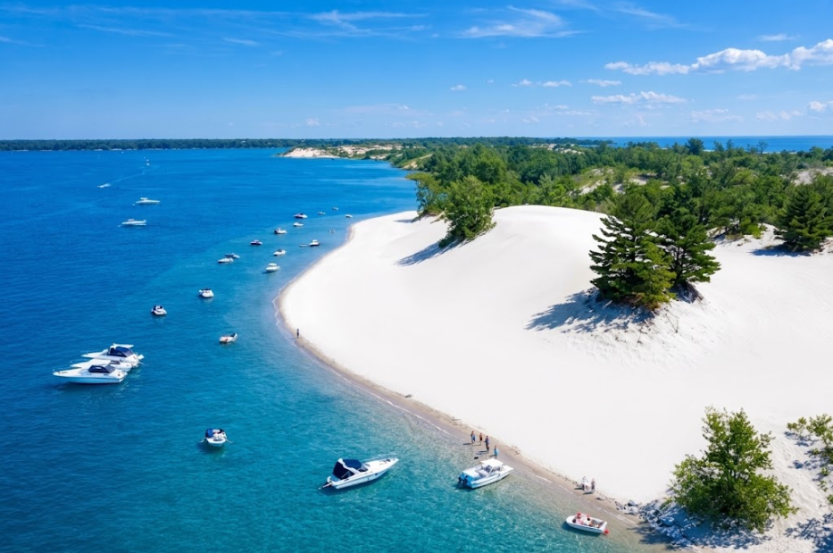 Sandbanks Provincial Park beach and dunes in Prince Edward County